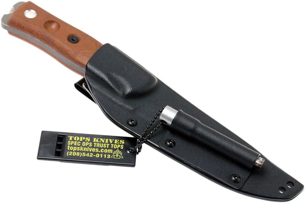 TOPS Knives B.O.B. Fieldcraft 154CM Tan Canvas Micarta BROS-154-TC 10 TOPS Knives B.O.B. Fieldcraft 154CM Tan Canvas Micarta BROS-154-TC – Image 8