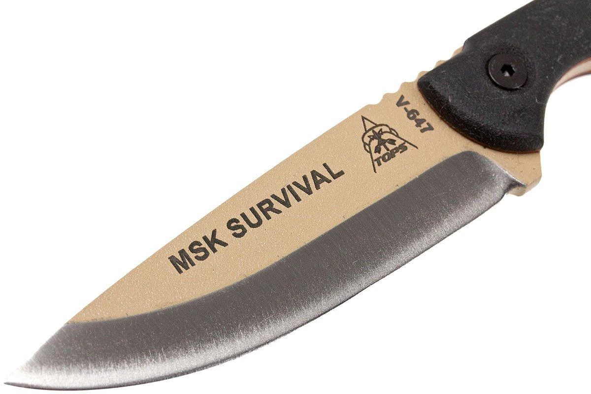 TOPS Knives Mini Scandi Survival Couteau, MSK-SURV 5 TOPS Knives Mini Scandi Survival Couteau, MSK-SURV – Image 3