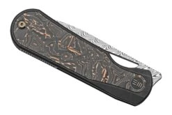 WE Knife Baloo WE21033-DS1 Damasteel, Black Titanium/Grey Carbonfiber, Couteau De Poche -Nitecore Soldes Boutique WKWE21033 DS1 06 weknife