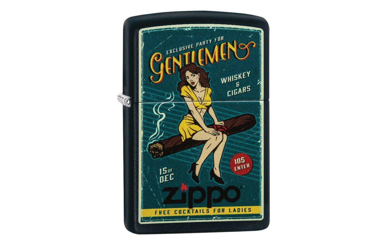 Zippo Cigar Girl Design Matte Black 218-076647, Briquet 3 Zippo Cigar Girl Design Matte Black 218-076647, Briquet